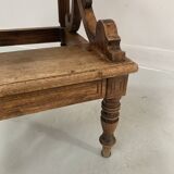 19th century stained wood library staircase