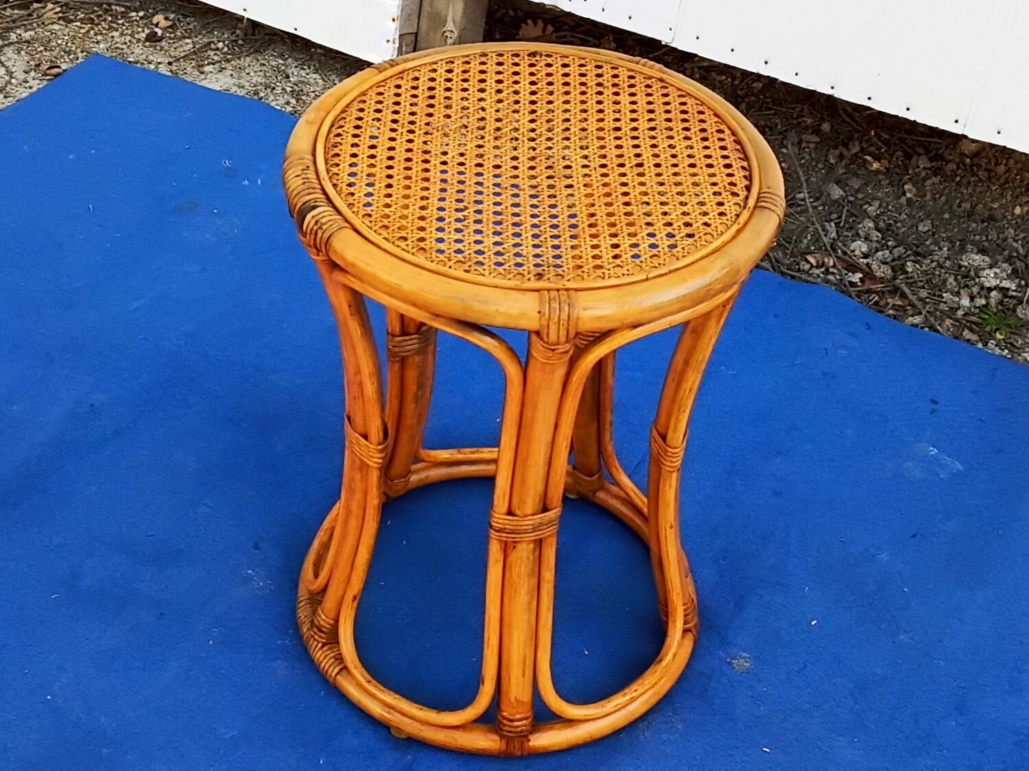 Vintage bamboo stool