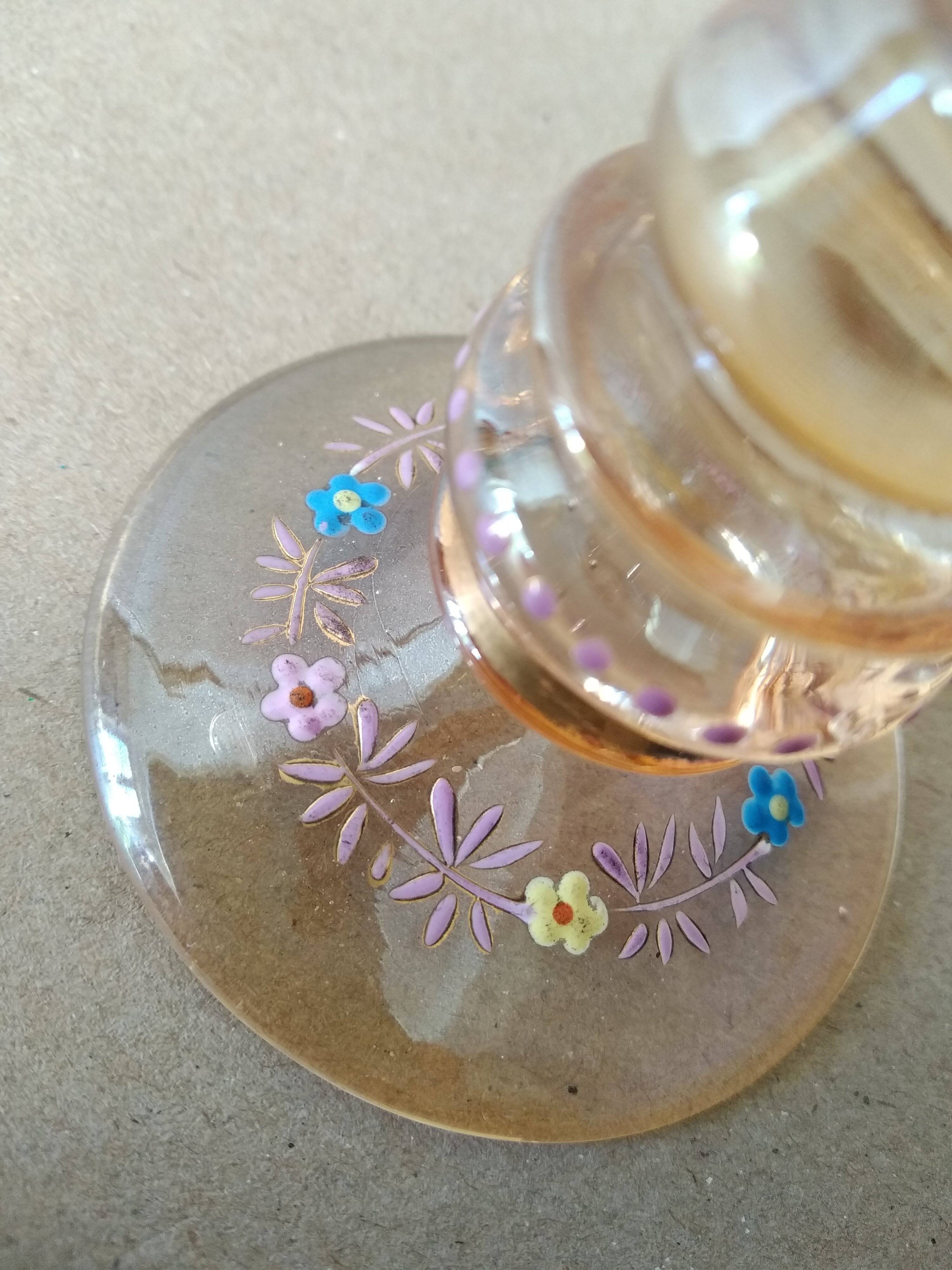 Roemer wine glass in blown enamelled glass, 19th century