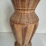 large braided bamboo vase