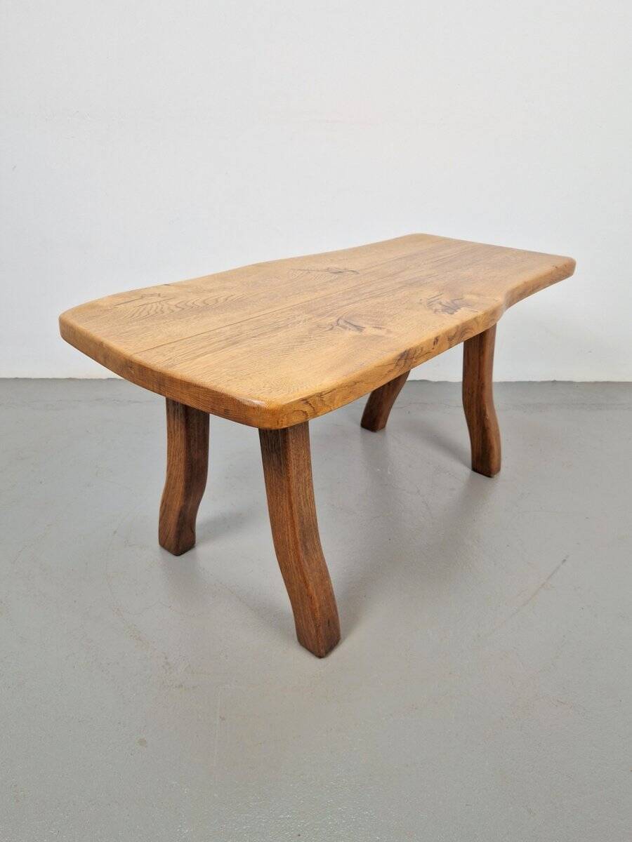 Vintage Brutalist Oak Tree Trunk Side Table, Spain, 1960s