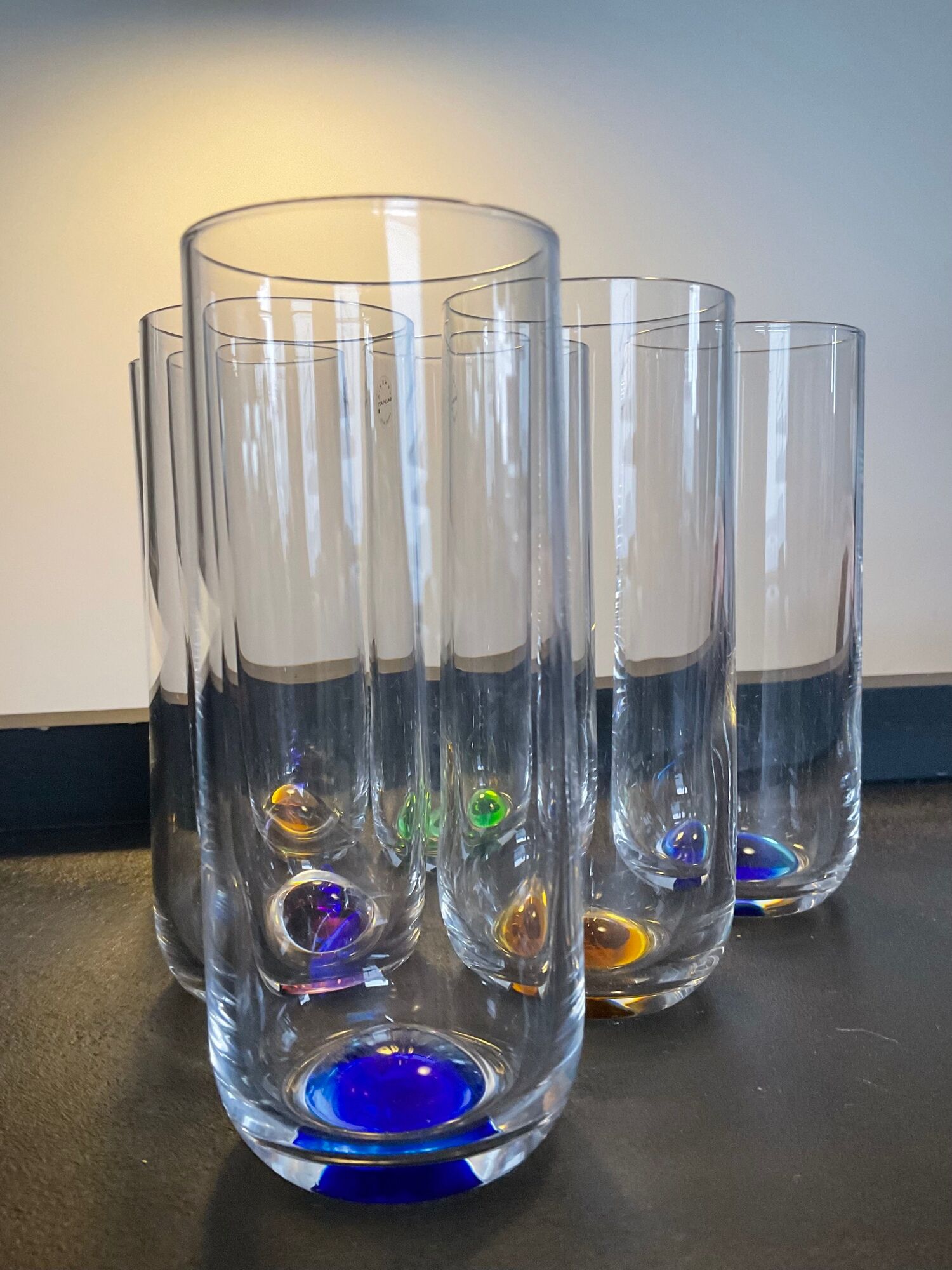 Series of 6 vintage glasses Murano Salviati years 60-70