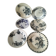 Set of 6 ironstone plates in shades of blue, late 19th to early 20th century.