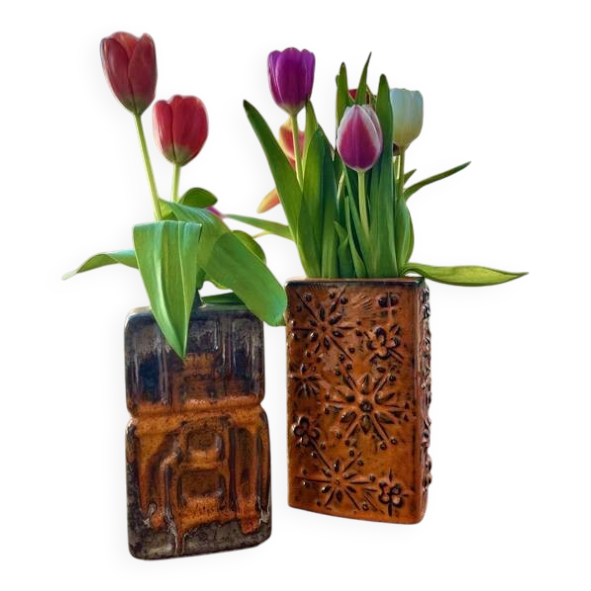 Vase Duo from the East and West German pottery history – East German pottery meets West German pottery