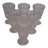 Set of 6 antique faceted stemmed wine glasses in very good condition.