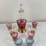 Vintage liqueur carafe and matching glasses Made in Italy