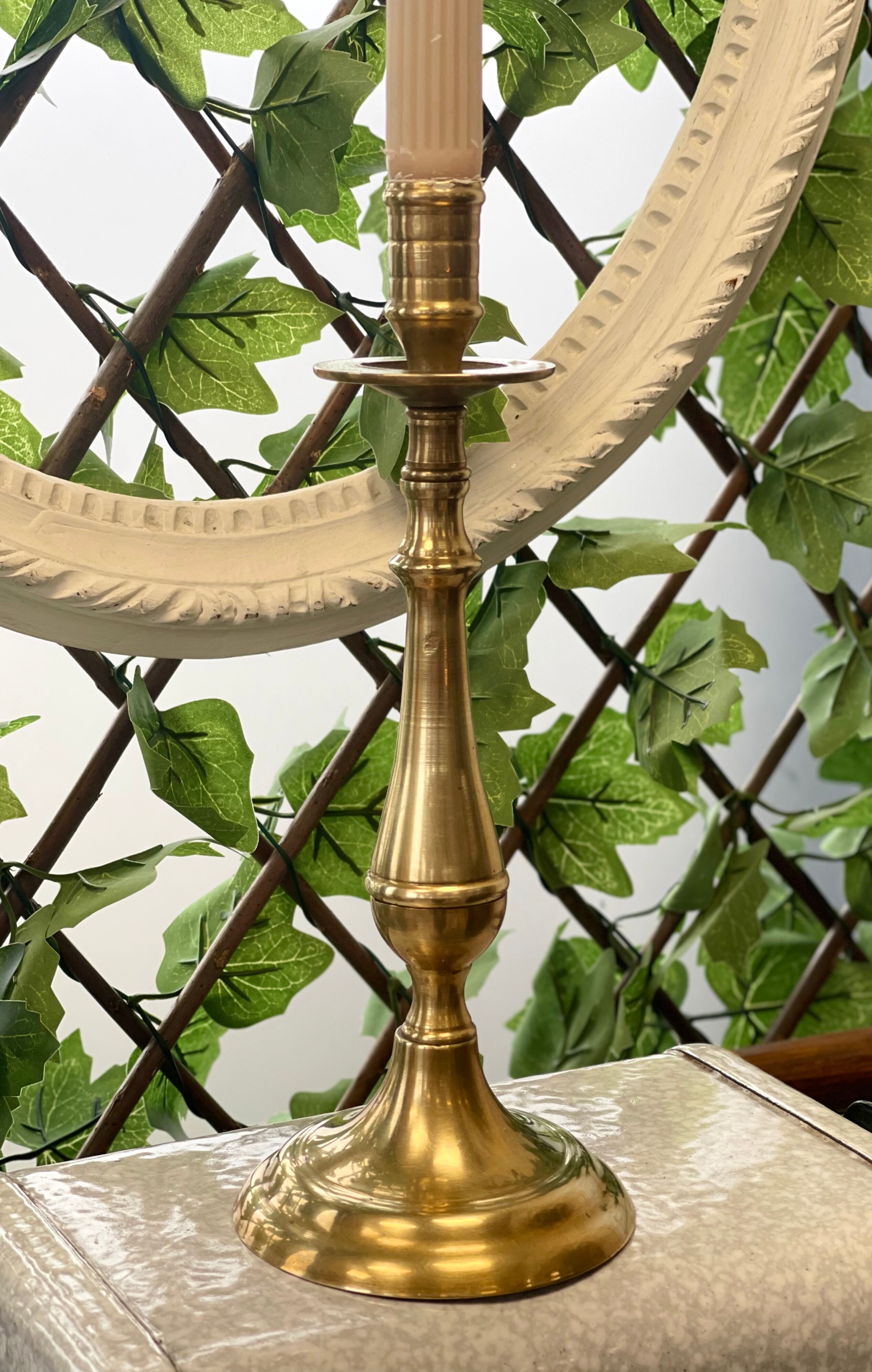 Old brass candle holder