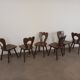 Set of 6 brutalist bistro chairs