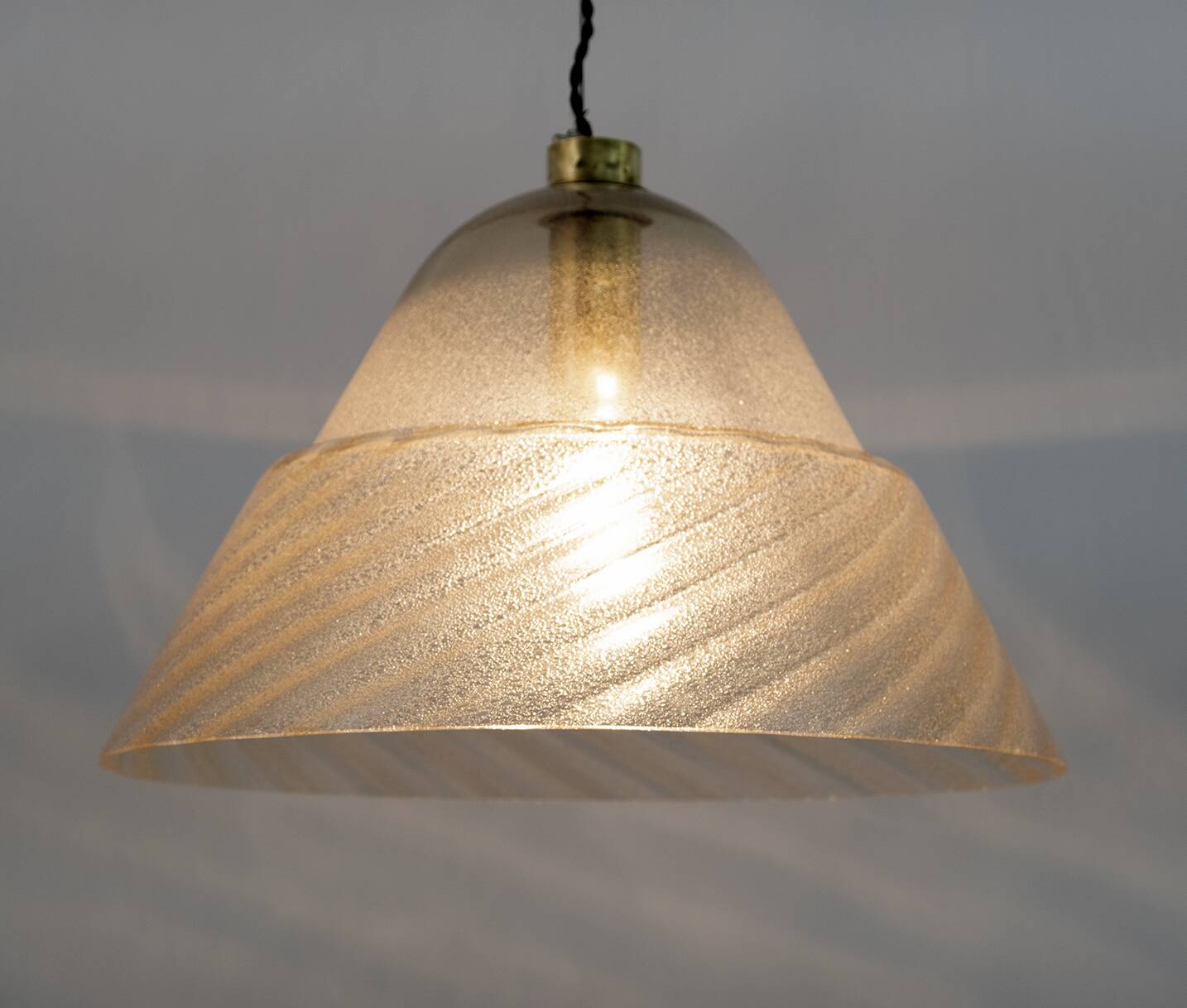 Mid-Century Modern Italian Murano Bubbles Glass Pendant Lamp, 1970s