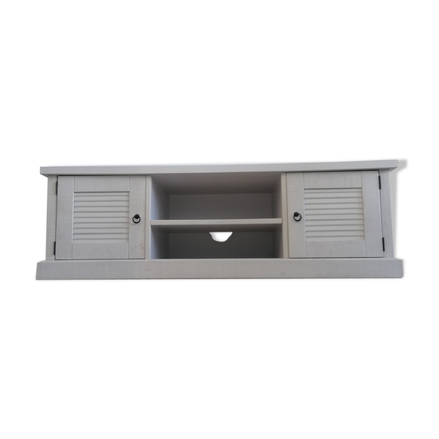 TV furniture Alinéa Louise in white brushed pine