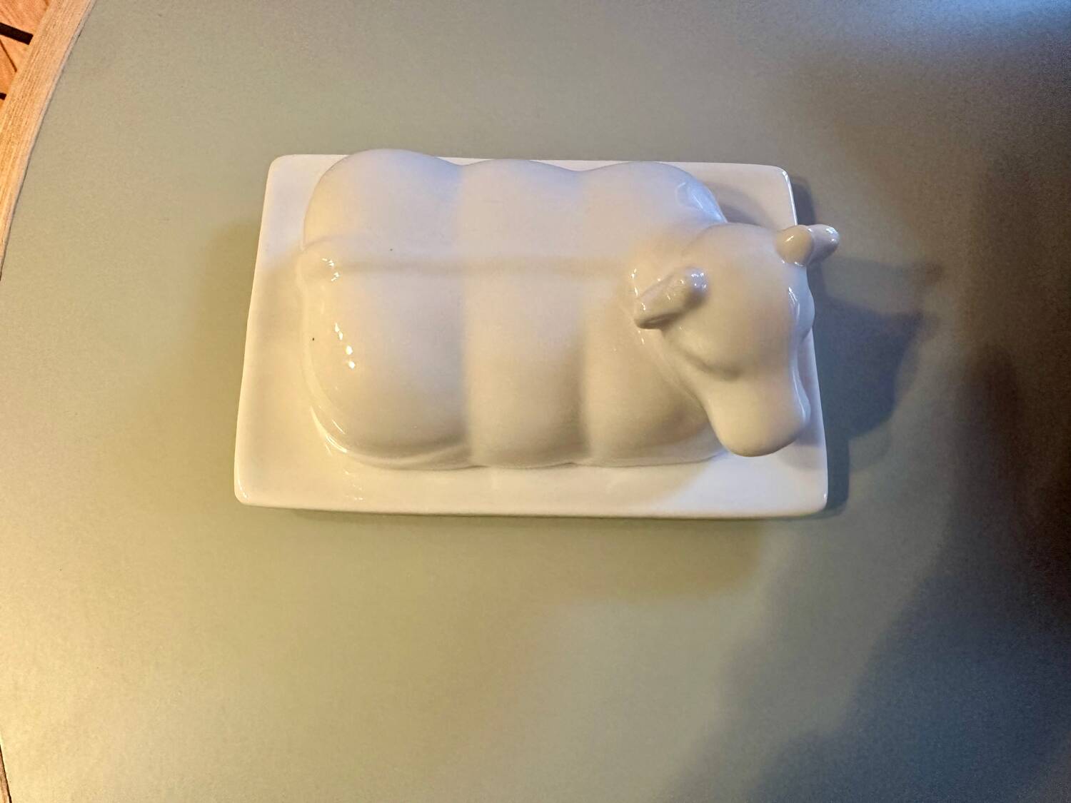 Vintage cow ceramic butter dish