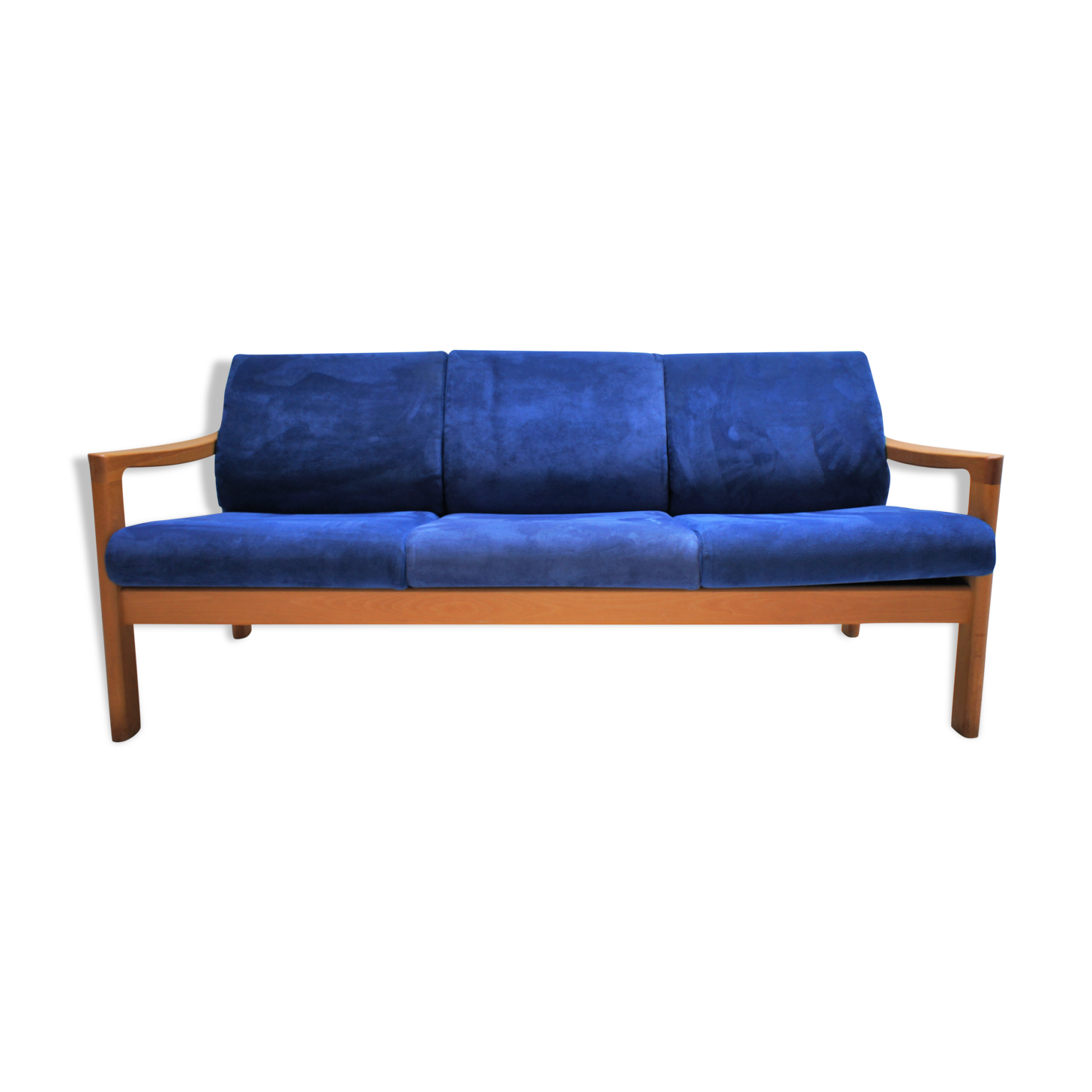 Scandinavian natural wood and fabric sofa, CFC Silkeborg, Denmark