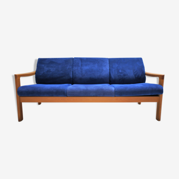 Scandinavian natural wood and fabric sofa, CFC Silkeborg, Denmark