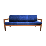 Scandinavian natural wood and fabric sofa, CFC Silkeborg, Denmark