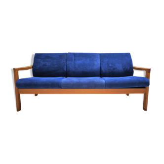 Scandinavian natural wood and fabric sofa, CFC Silkeborg, Denmark