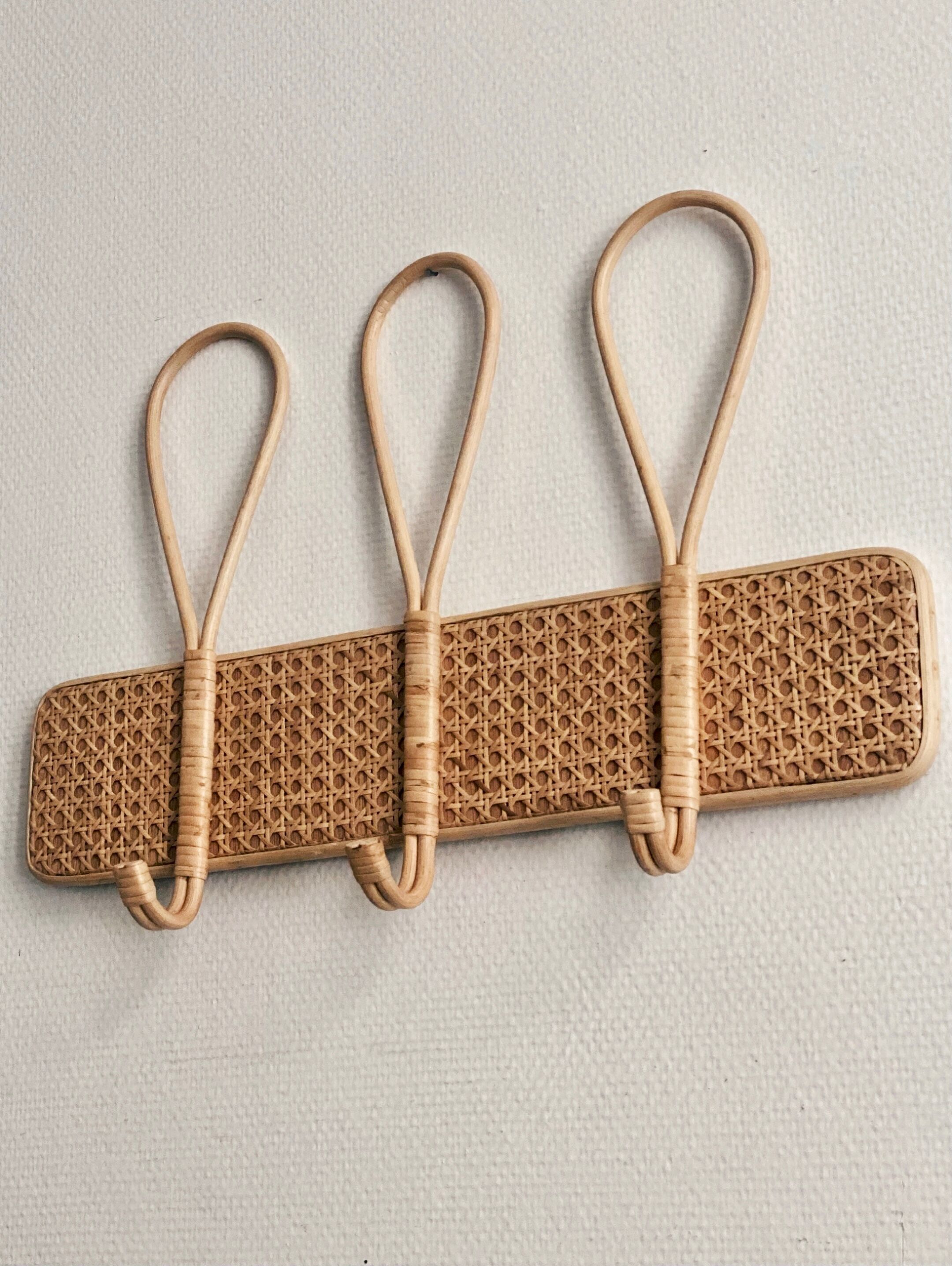 Vintage canning rattan coat rack