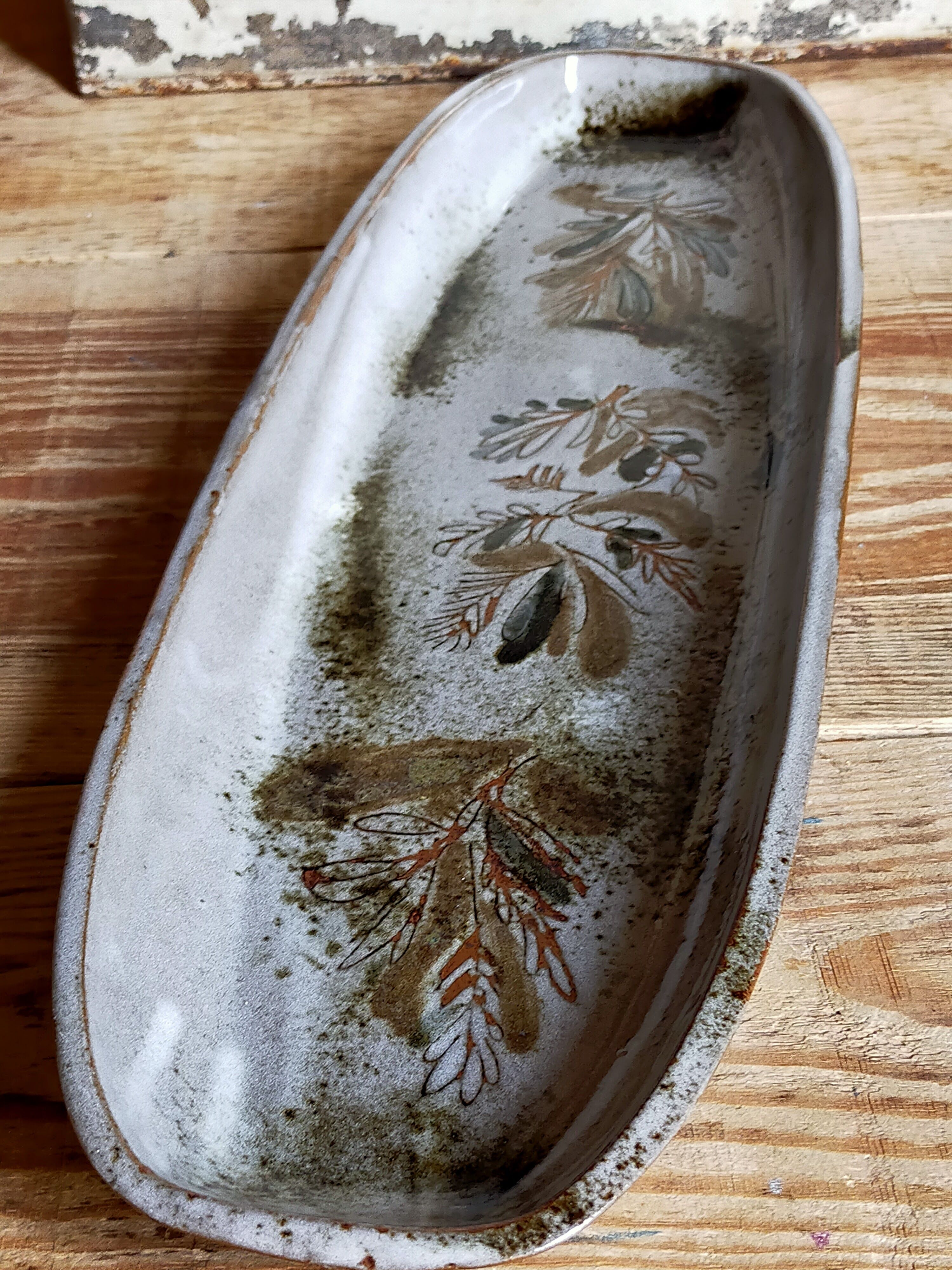 60s ceramic potter oval dish