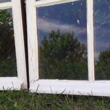 Lot of 4 oak windows H141xL112/117cm old small panes