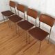 4 chaises skaï camel métal chromé années 70