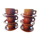 Brown bistro cups