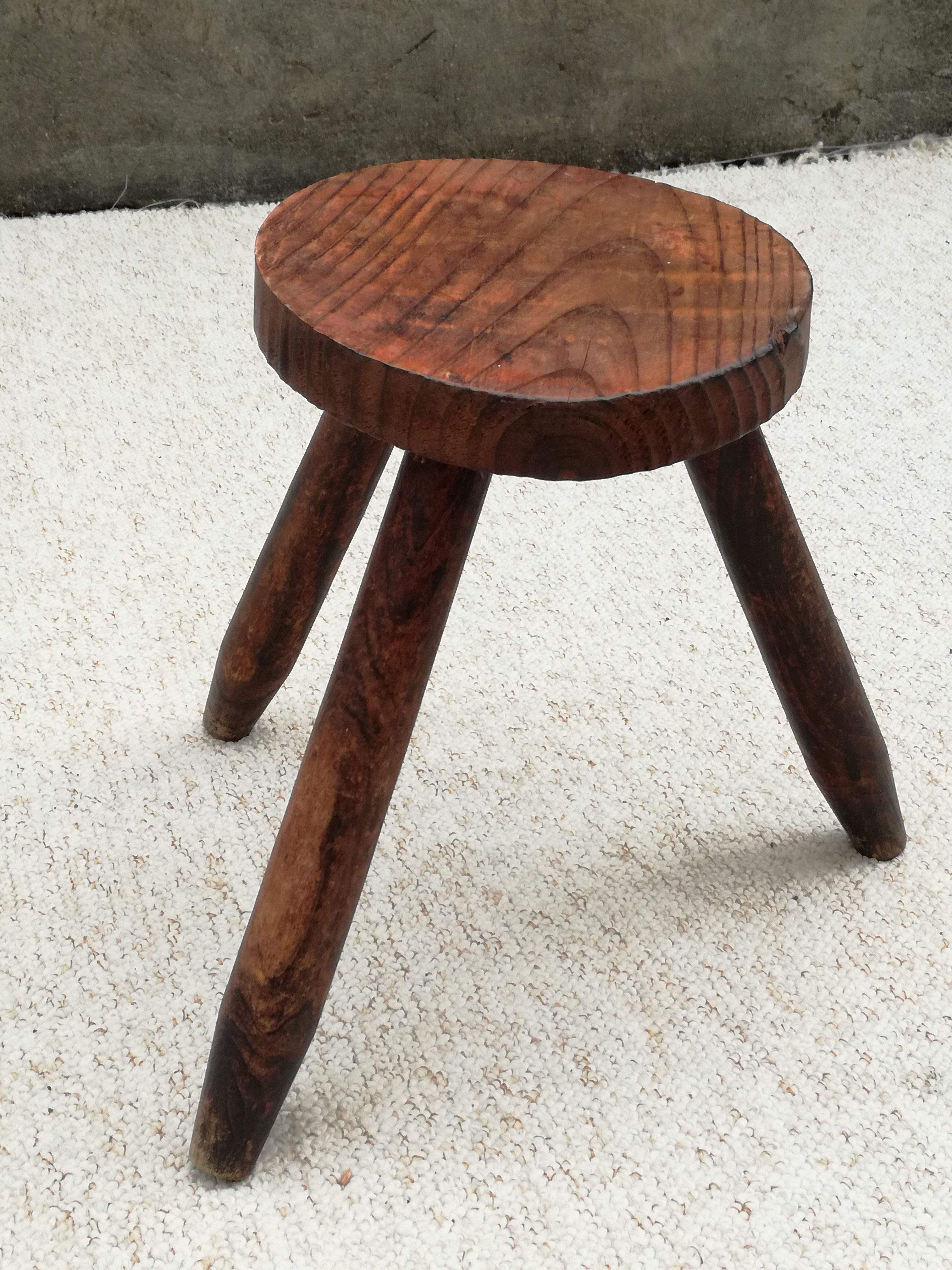 Wooden tripod stool