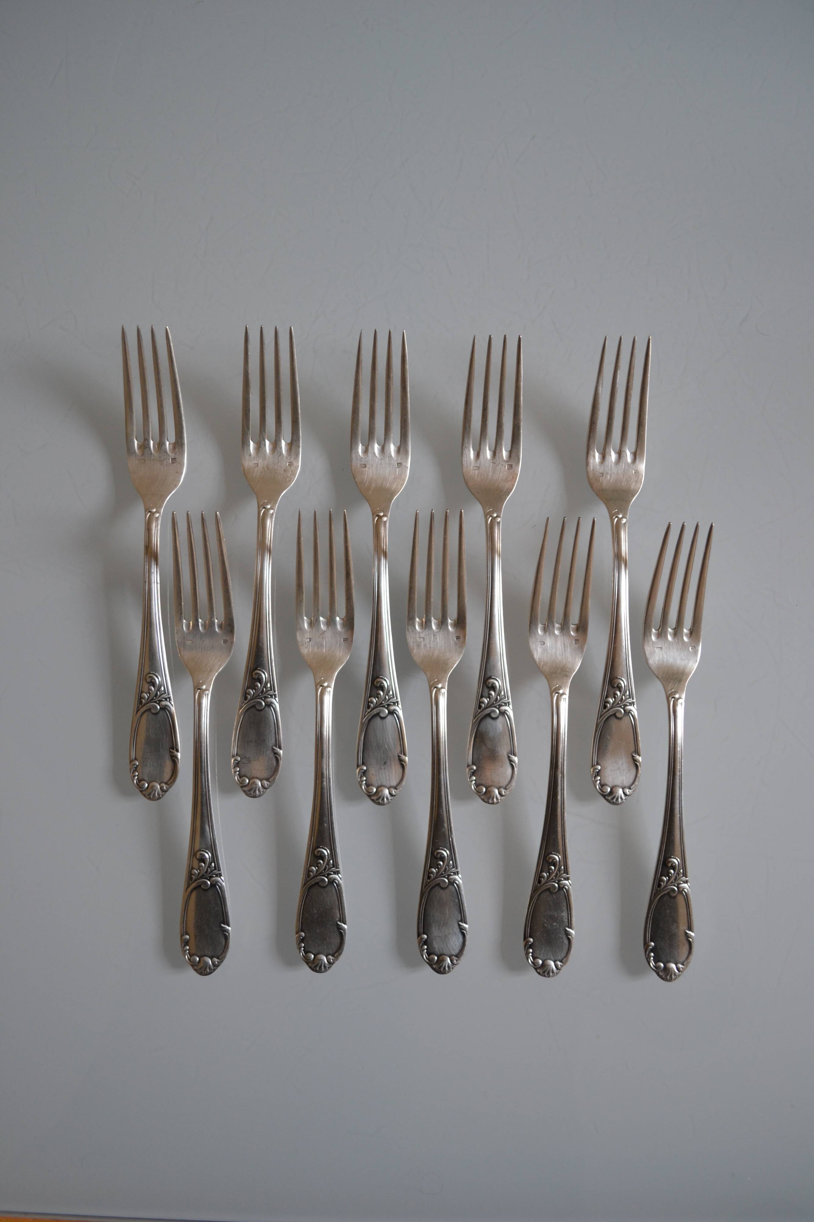10 Frionnet François silver-plated table forks