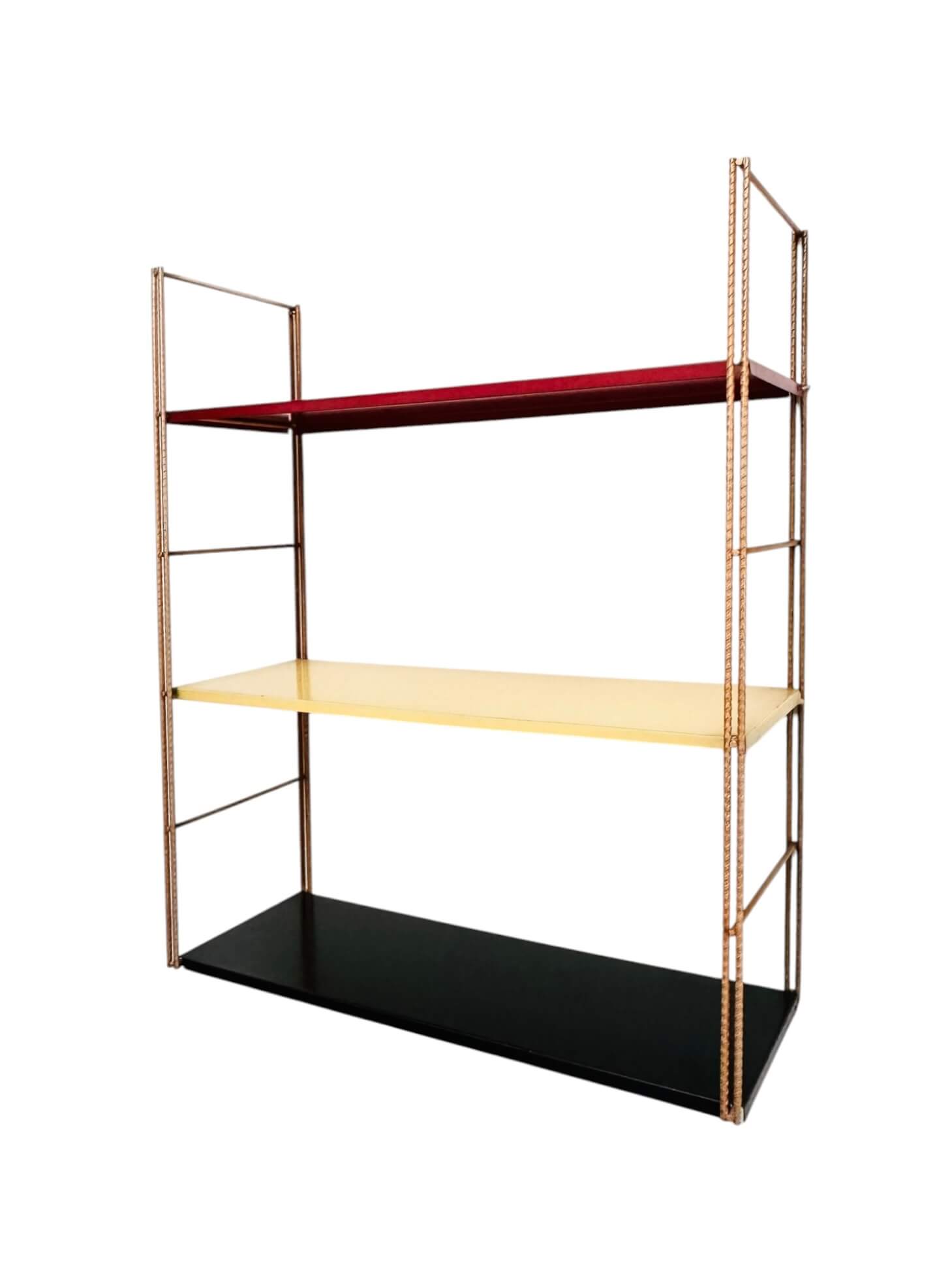 Vintage metal string shelf, around 1960.