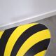Vintage 1950s black and yellow striped formica table, plant table.