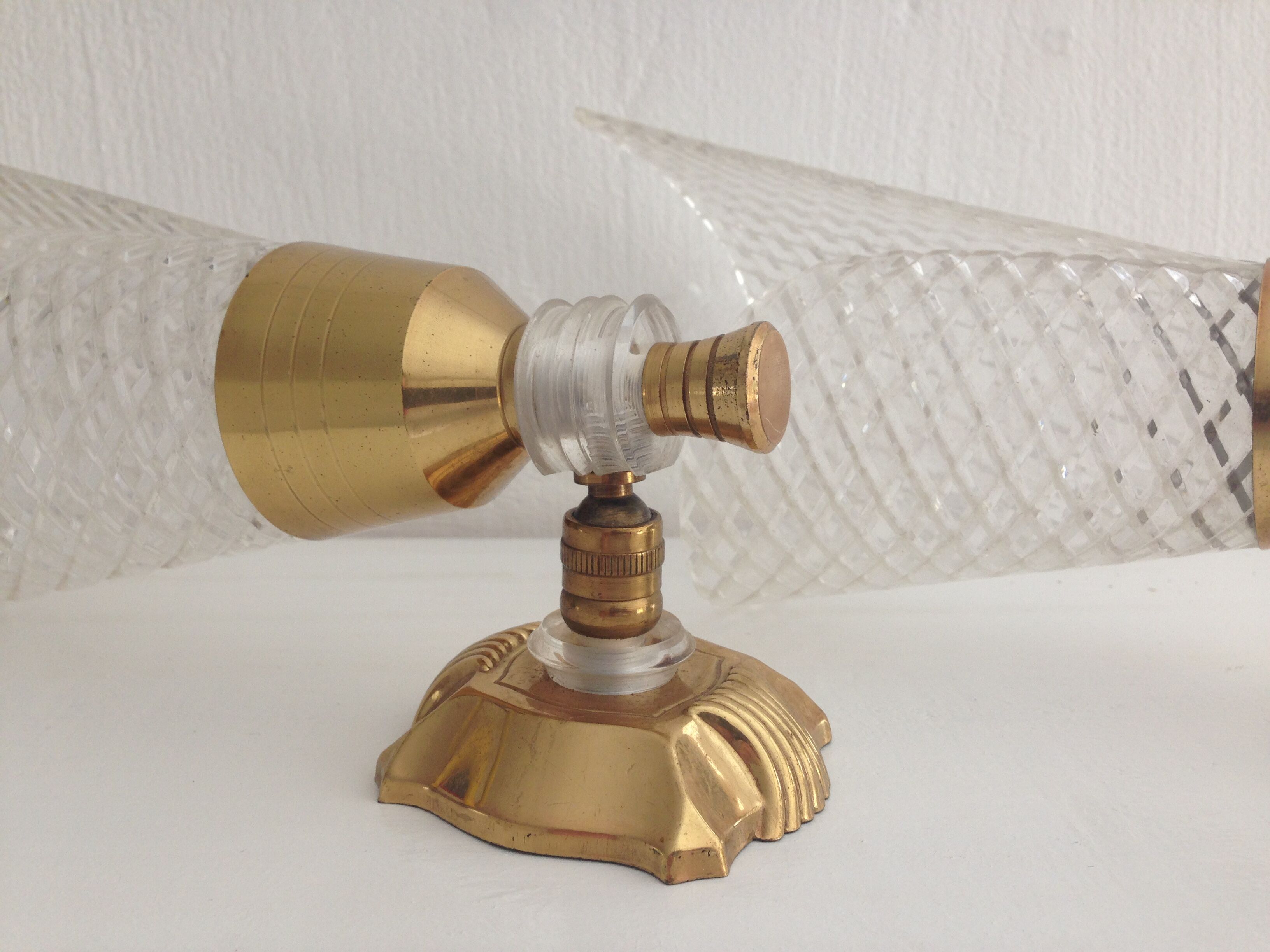 Pair vintage plexi appliques