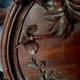 Old wooden tray carved with birds, butterflies and flowers China around 1900. SB
