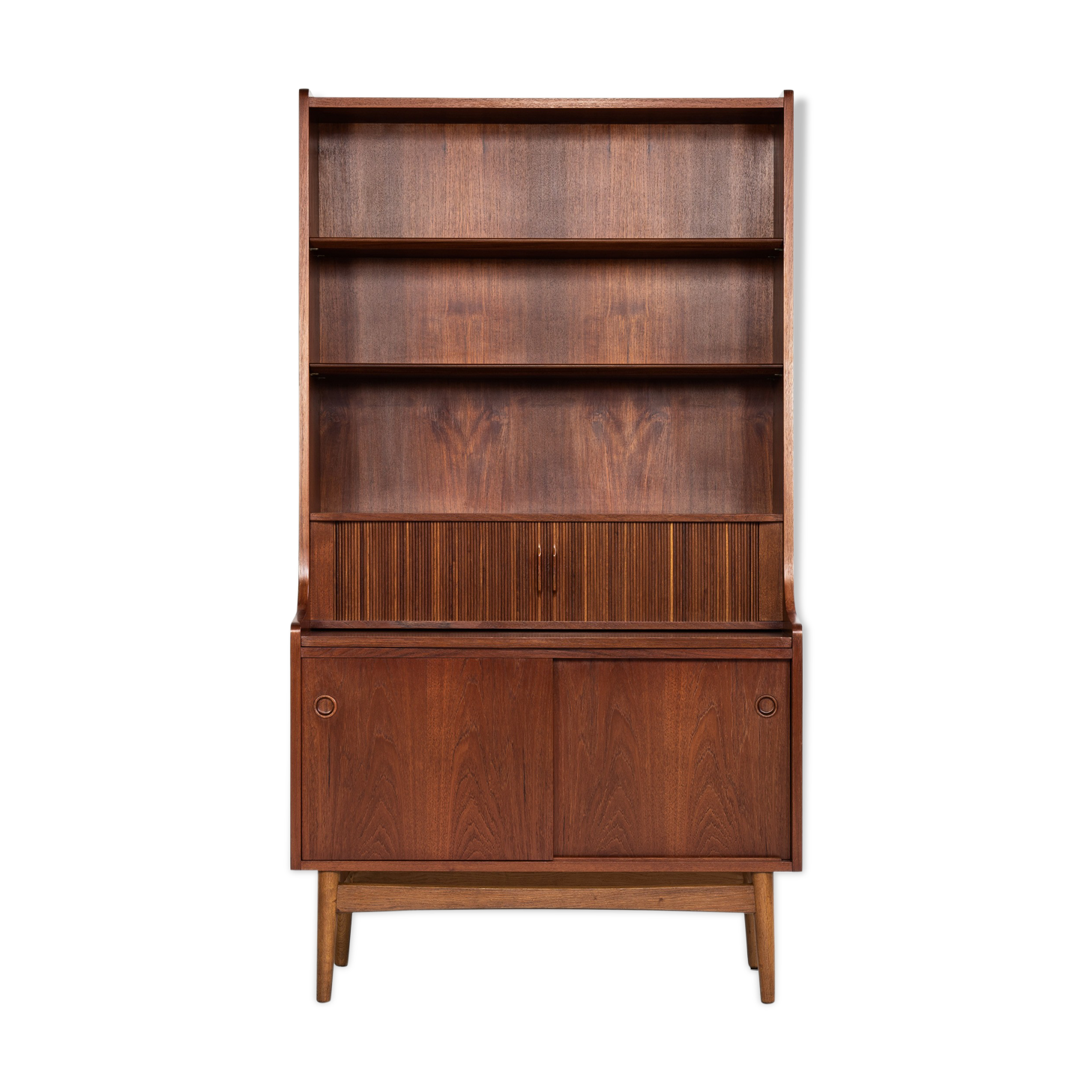 Midcentury Danish book shelf secretaire in teak by Nexø 1960s