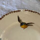 Set of 3 flat plates in polychrome ironstone E. Bourgeois