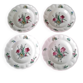 4 deep plates half porcelain from Lunéville KG Model "Réverbère"