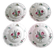 4 deep plates half porcelain from Lunéville KG Model "Réverbère"