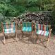 3 antique folding garden armchairs