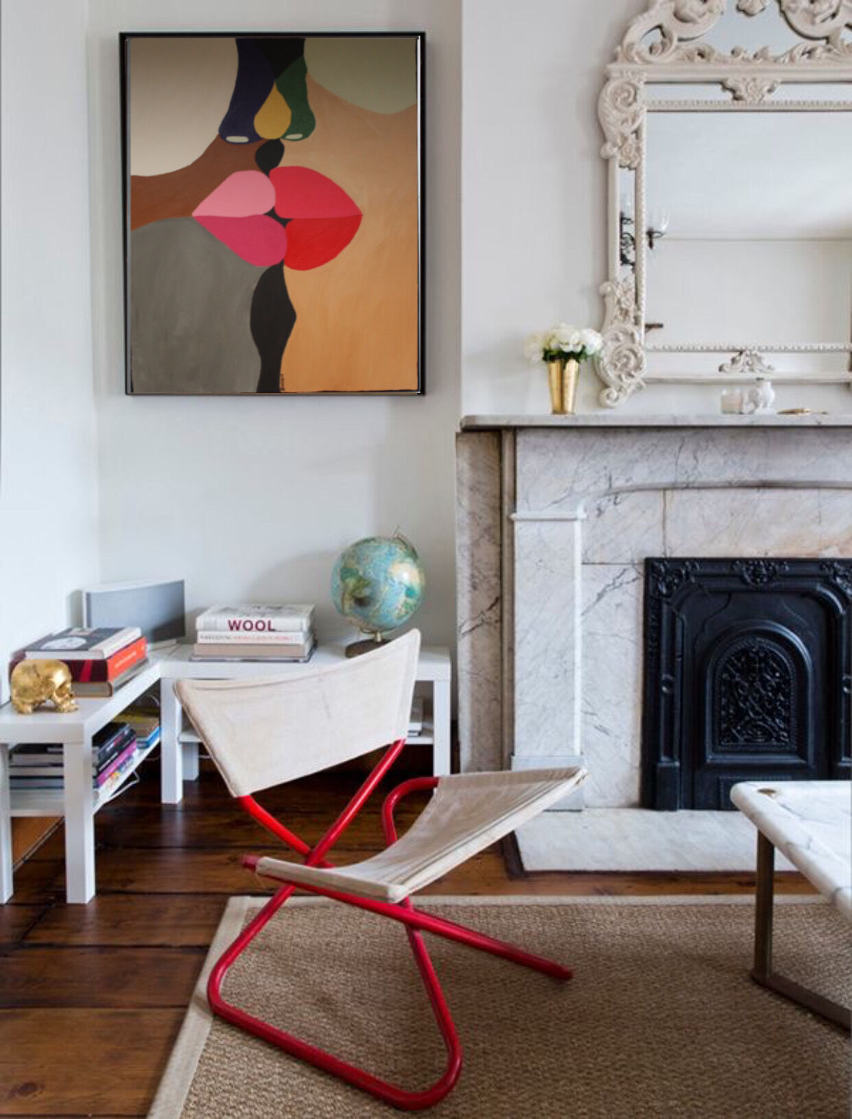 Acrylic paint The last of kisses colorful painting for contemporary design