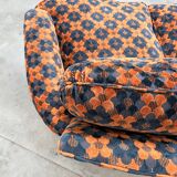 "Maximalist" 3-Seater Sofa 70s – Carved Velvet & Feathers