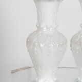 Baroque vases in white opaline