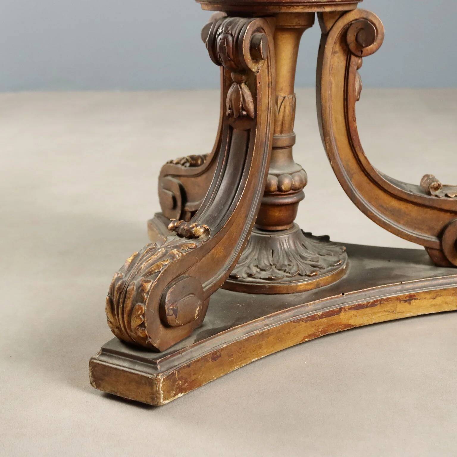 Antique neoclassical candelabrum in wood and iron, Italy, 19th century