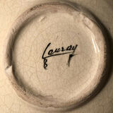 Empty cup pocket in cracked earthenware cherry decoration signed Lauray