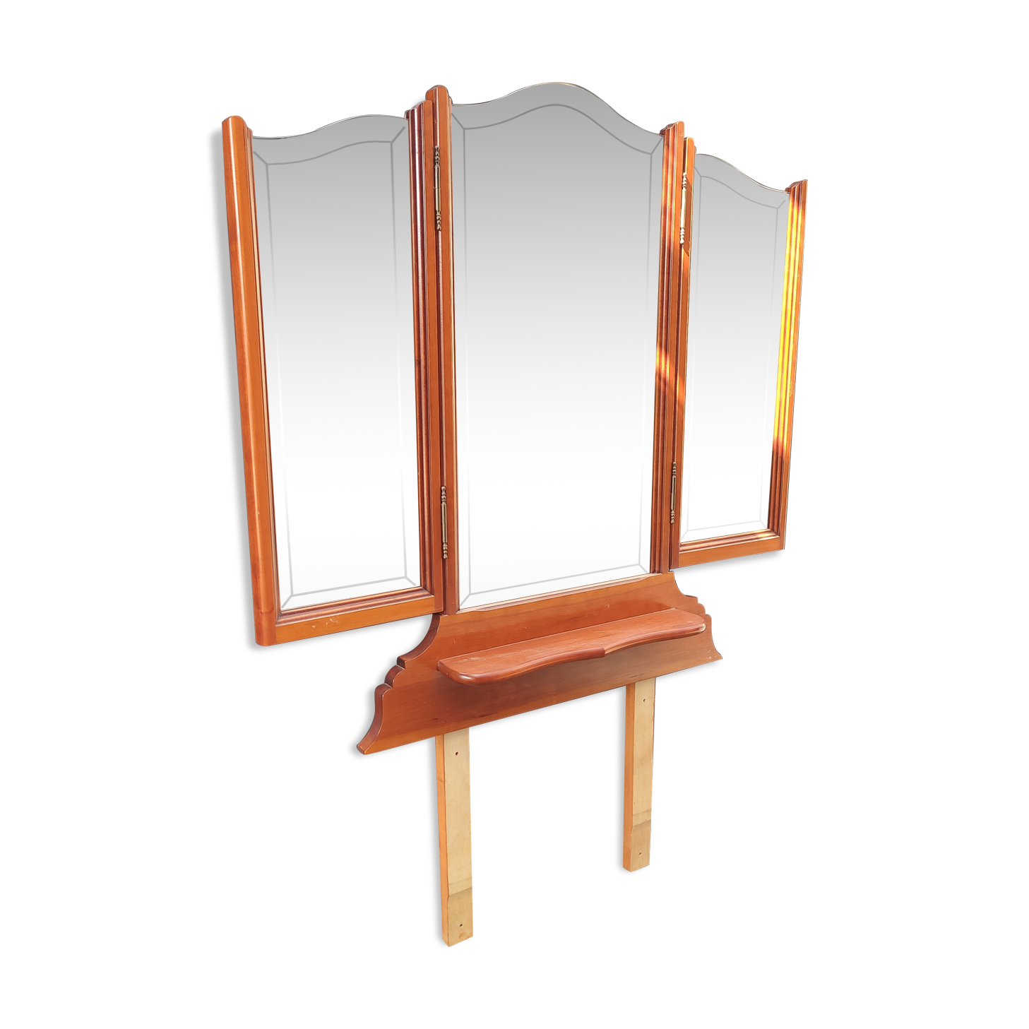 Wooden triptych mirror