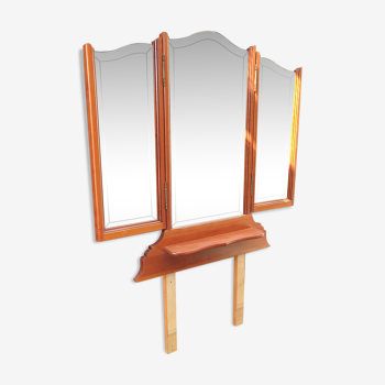 Wooden triptych mirror