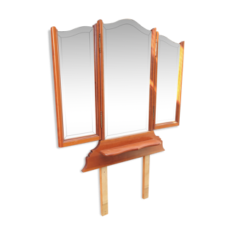 Wooden triptych mirror