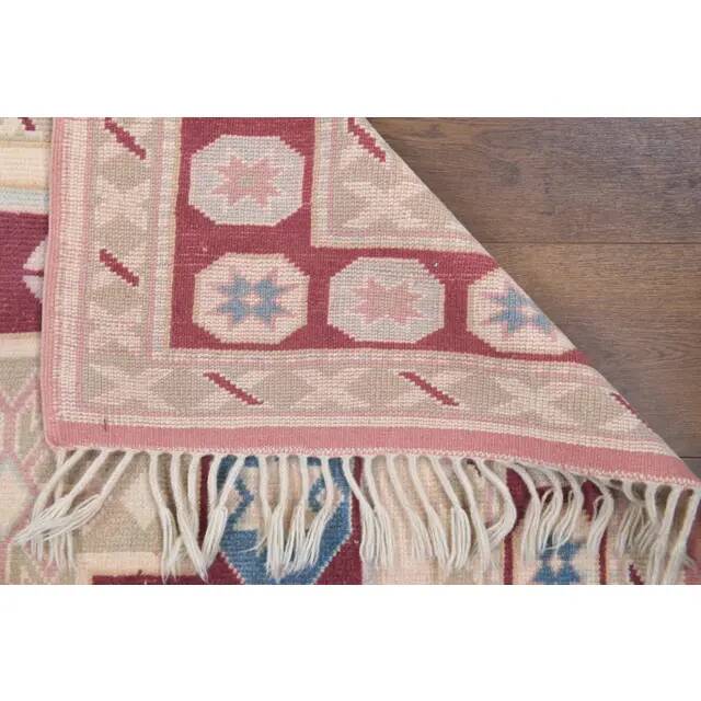 Vintage Turkish Oushak Handmade Wool Cotton Beige Area Rug 121x175
