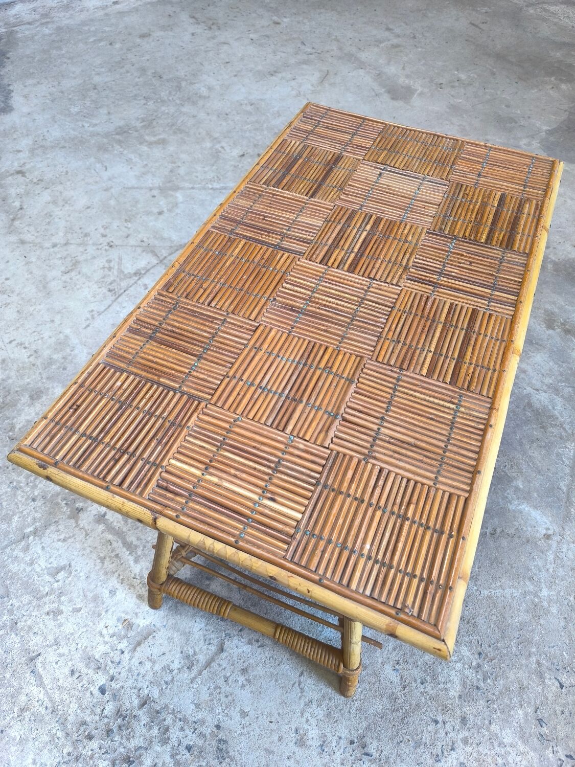 Vintage rattan coffee table