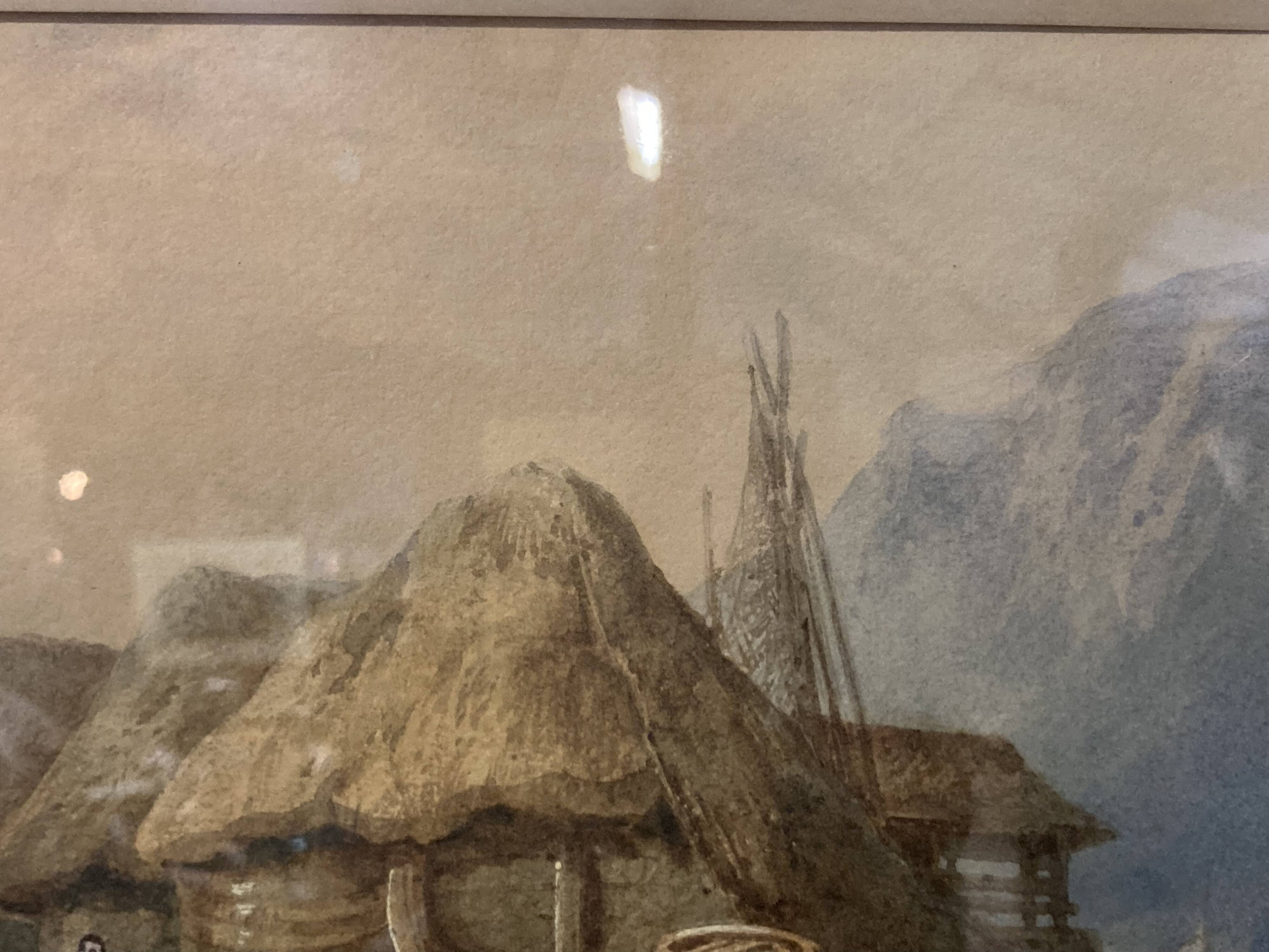 Eugène BOURGEOIS (1855-1909), The Cabestan, framed watercolour 19th century