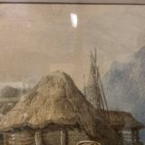 Eugène BOURGEOIS (1855-1909), The Cabestan, framed watercolour 19th century