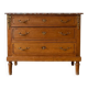 Antique wooden commode with marble and brass.