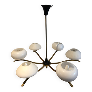 lustre vintage 6 branches - laiton