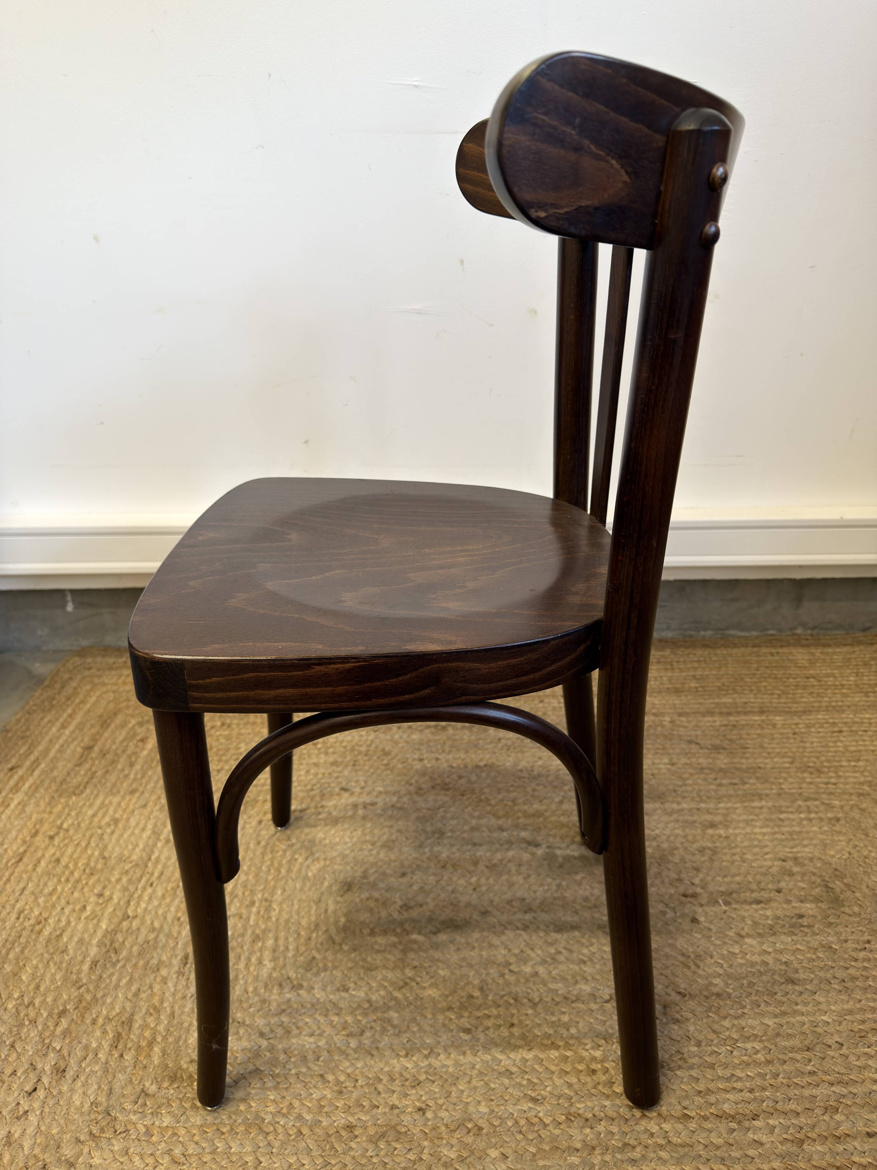 Curved wooden bistro chair – Baumann / Thonet style – 1950s-60s